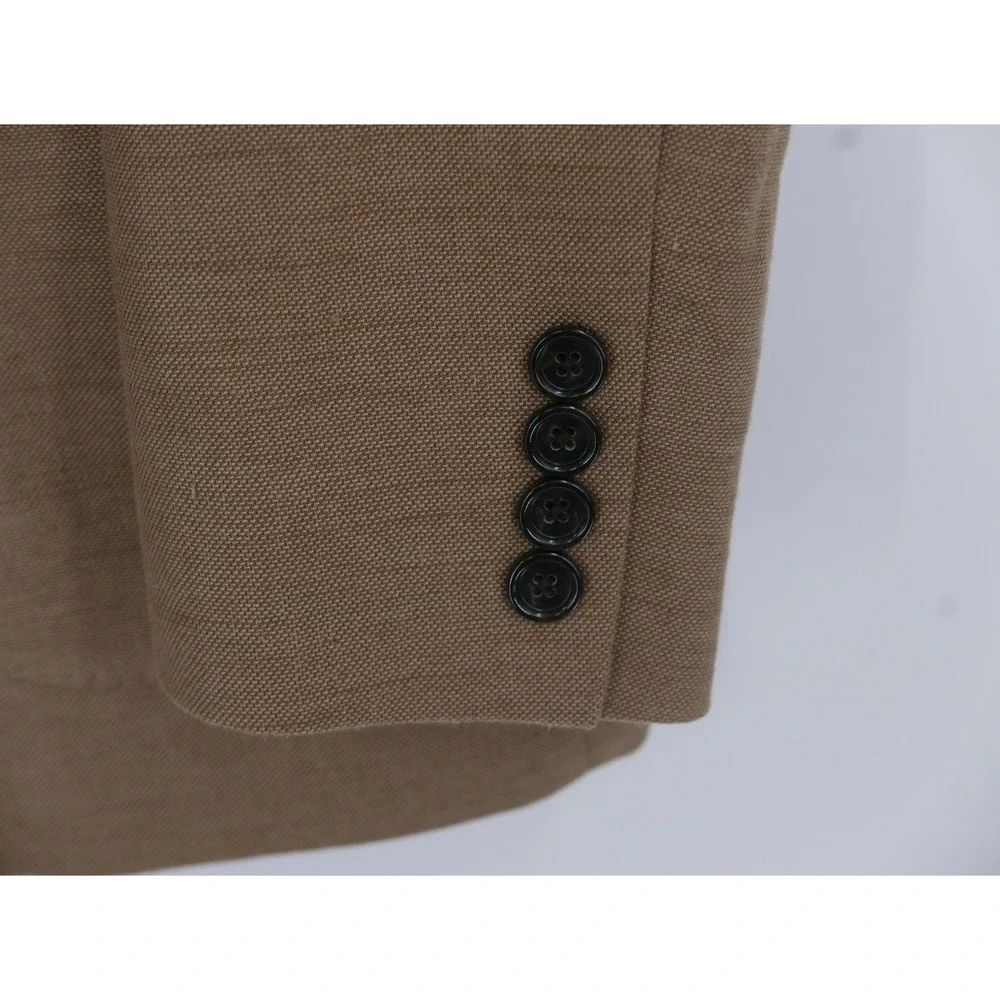 J Crew Ludlow Blazer Sport Coat Beige Cotton Linen Stretch Slim Fit Mens 46L